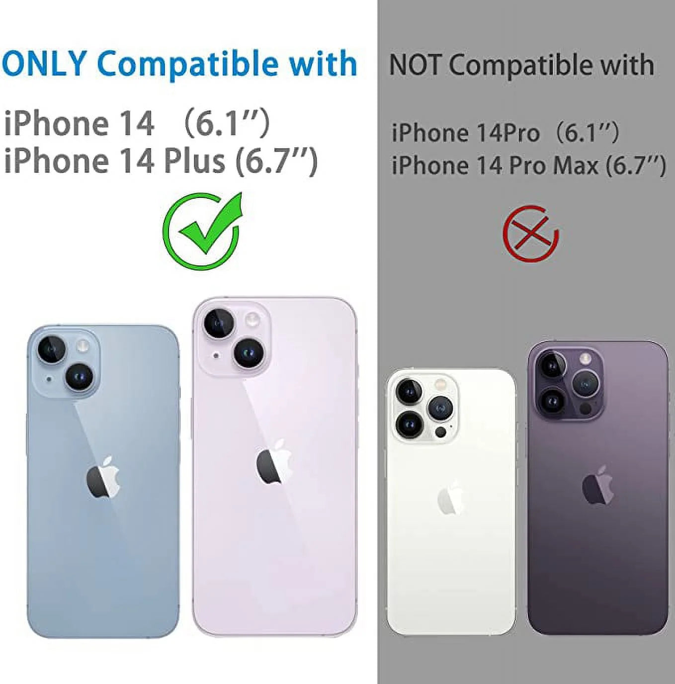 Protector De Lente De Cámara Para Iphone 14 Y Iphone 14 plus 2022, Cubierta De Lente De Vidrio Templado Transparente HD Premium [Compatible Con Funda] [Resistente a Arañazos] [Fácil Instalación] [Círculo Nocturno]