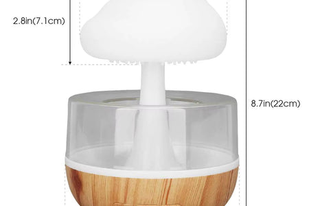 Rain Cloud Humidifier Rain Colorful Mushroom Cloud Raindrop Atmosphere Lamp Night Light Essential Oil Small Aromatherapy Machine