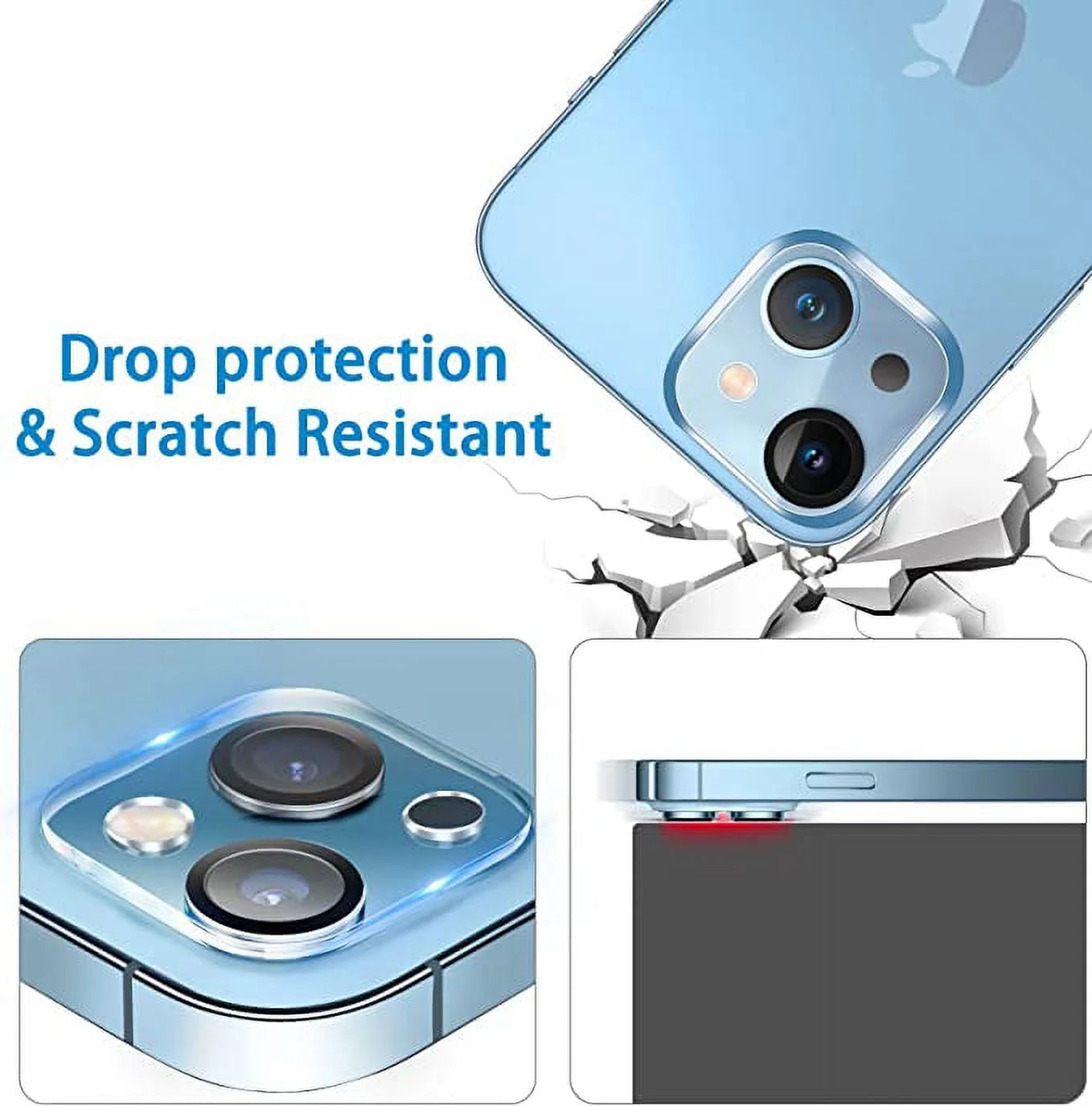 Protector De Lente De Cámara Para Iphone 14 Y Iphone 14 plus 2022, Cubierta De Lente De Vidrio Templado Transparente HD Premium [Compatible Con Funda] [Resistente a Arañazos] [Fácil Instalación] [Círculo Nocturno]