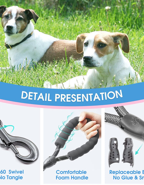 Load image into Gallery viewer, 2/4/5/6 FT Dog Leash with Comfortable Padded Handle and Highly Reflective Threads for Small Medium and Large Dogs (5FT-1/2'', Black)
