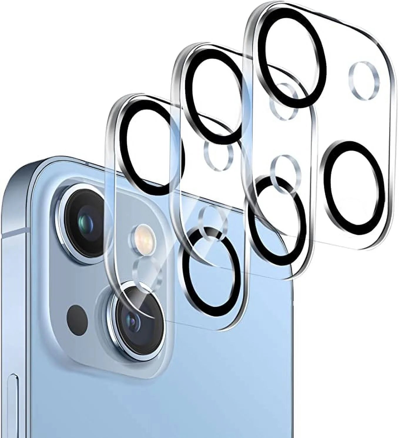 Protector De Lente De Cámara Para Iphone 14 Y Iphone 14 plus 2022, Cubierta De Lente De Vidrio Templado Transparente HD Premium [Compatible Con Funda] [Resistente a Arañazos] [Fácil Instalación] [Círculo Nocturno]