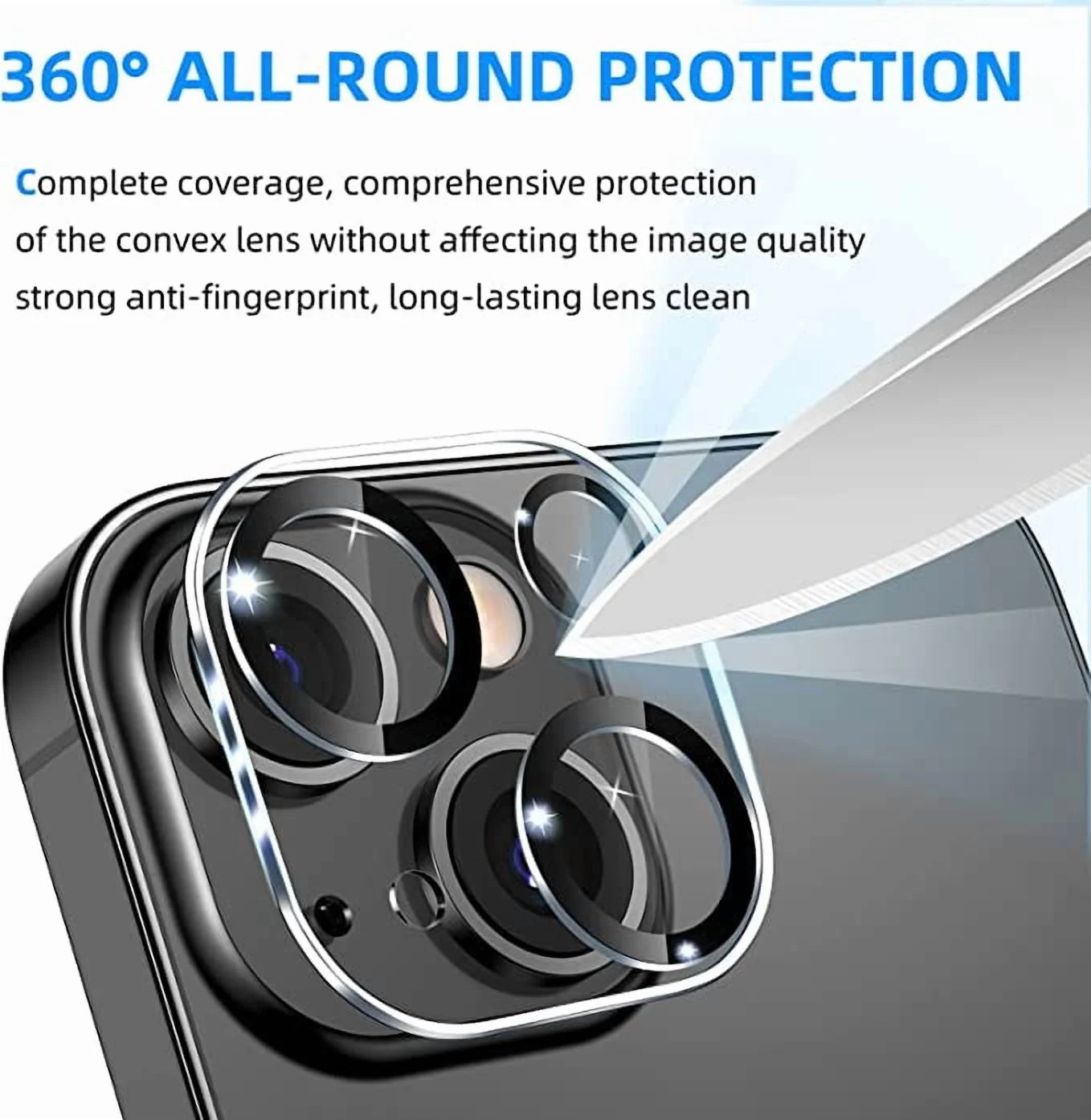 Protector De Lente De Cámara Para Iphone 14 Y Iphone 14 plus 2022, Cubierta De Lente De Vidrio Templado Transparente HD Premium [Compatible Con Funda] [Resistente a Arañazos] [Fácil Instalación] [Círculo Nocturno]