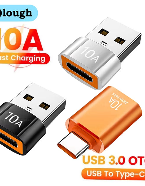 Load image into Gallery viewer, 10A USB Type C to USB a Adapter USB 3.0To Type C OTG Converter Connector for Macbook Ipad Huawei Xiaomi Samsung
