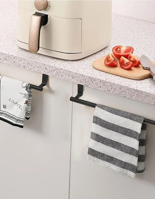 Load image into Gallery viewer, Towel Rod Steel Metal Wire over Cabinet Towel Rack Storage Organizer Bathroom Door Hanging Towel Rack Punch-Free Rag Hanger
