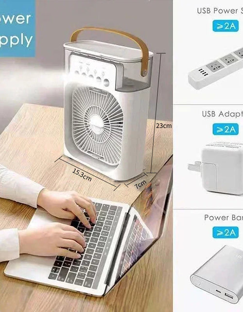 Load image into Gallery viewer, New 3 in 1 Fan Air Conditioner Household Mini Air Cooler LED Night Light Portable Humidifier Air Adjustment Fan Office Home Fan

