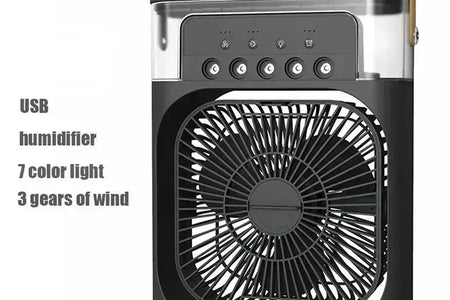 New 3 in 1 Fan Air Conditioner Household Mini Air Cooler LED Night Light Portable Humidifier Air Adjustment Fan Office Home Fan