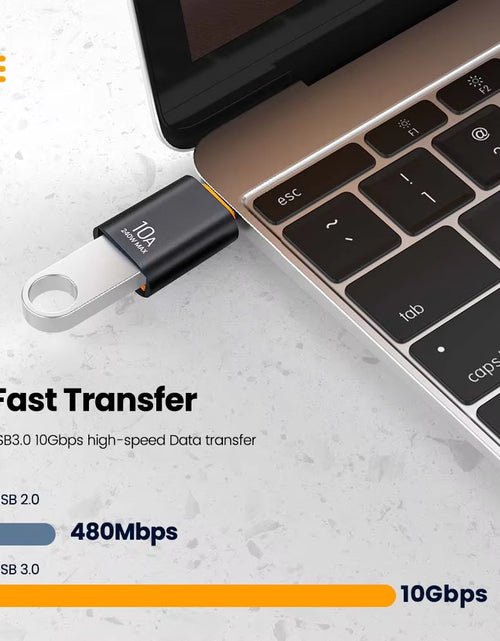 Load image into Gallery viewer, 10A USB Type C to USB a Adapter USB 3.0To Type C OTG Converter Connector for Macbook Ipad Huawei Xiaomi Samsung

