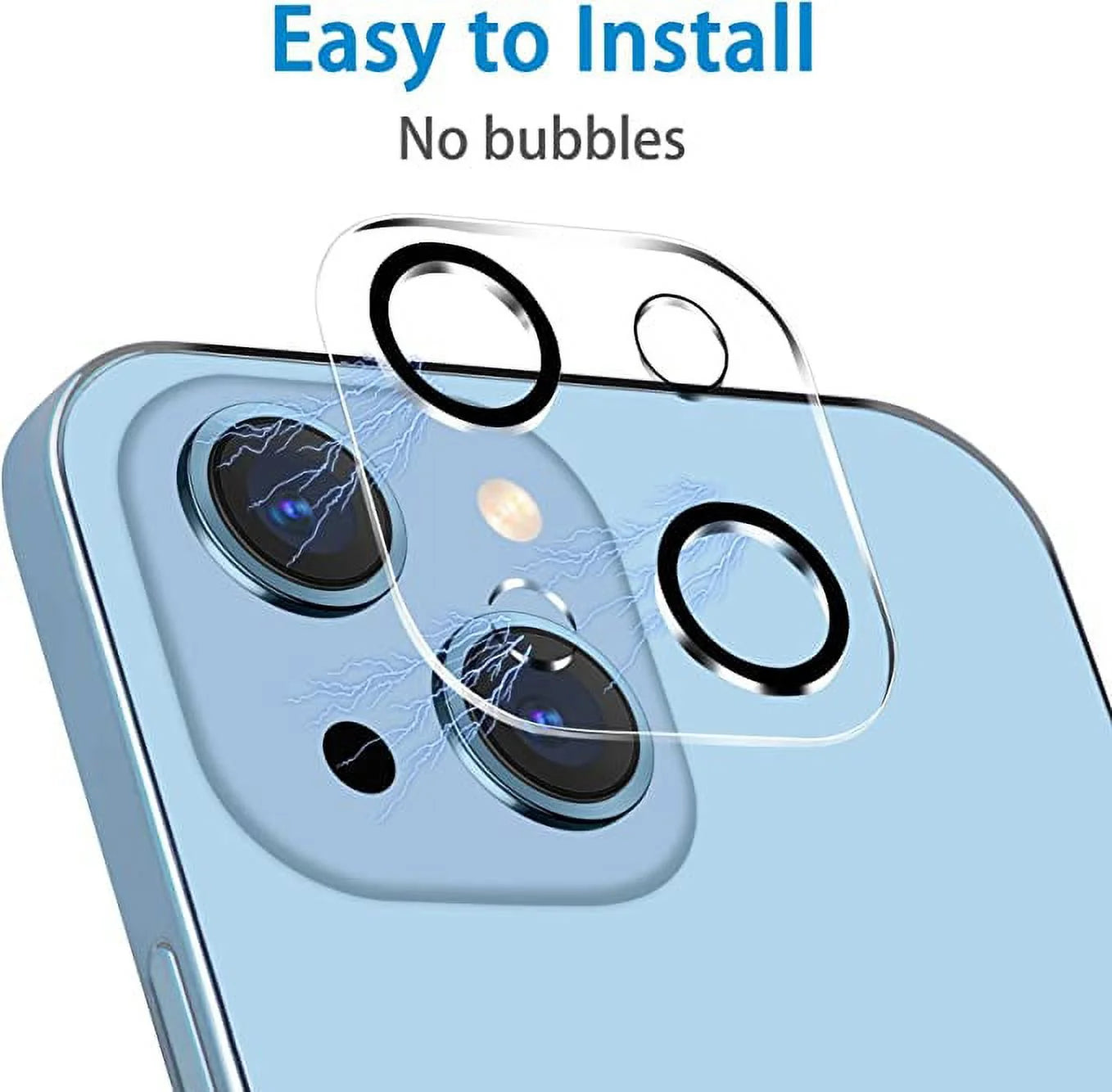 Protector De Lente De Cámara Para Iphone 14 Y Iphone 14 plus 2022, Cubierta De Lente De Vidrio Templado Transparente HD Premium [Compatible Con Funda] [Resistente a Arañazos] [Fácil Instalación] [Círculo Nocturno]